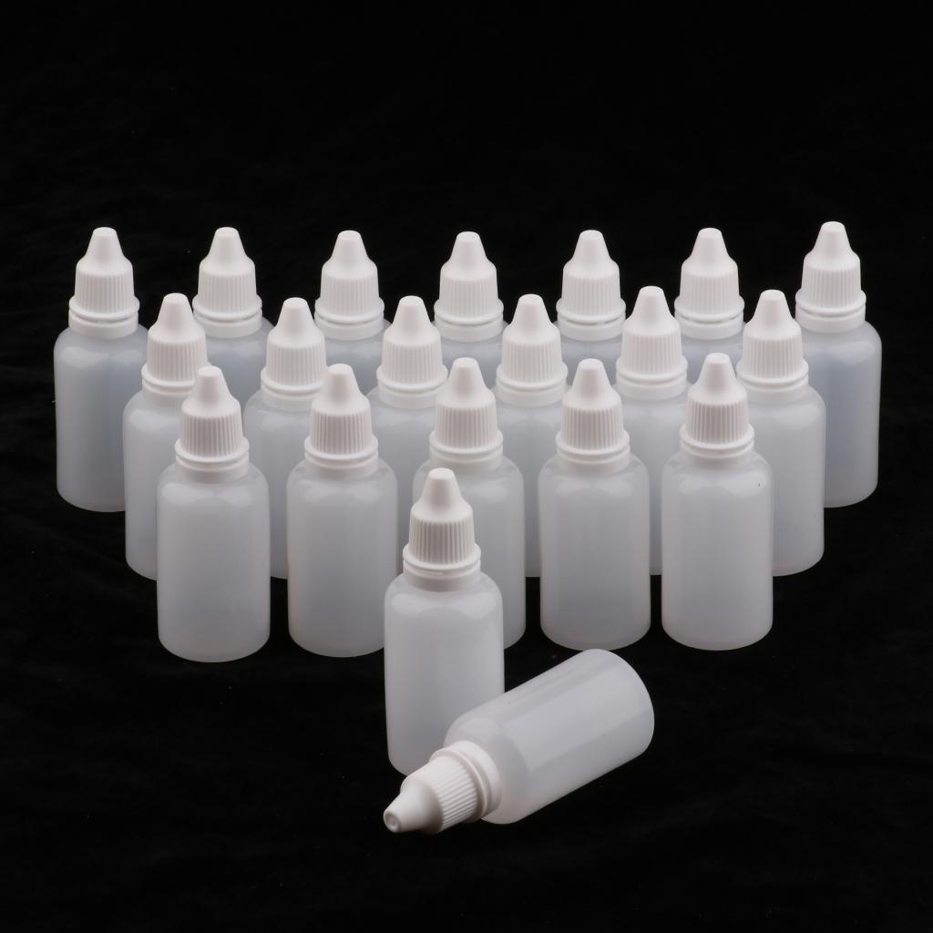 20pcs Reusable Empty Dropper Bottle Eye Liquid Vials 30ml