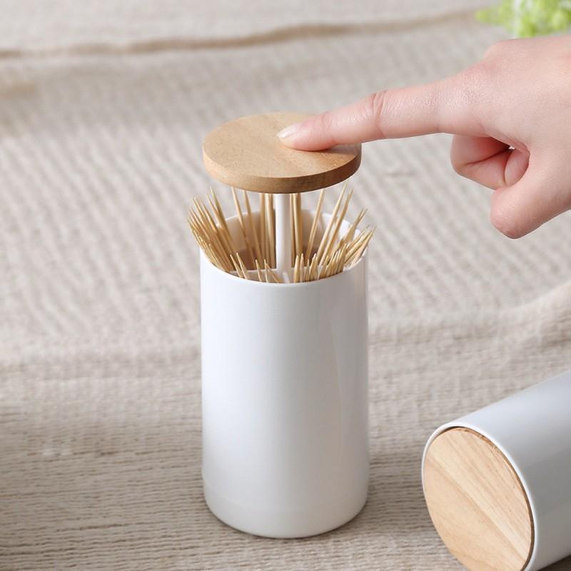 Hộp Đựng Tăm Xỉa Răng Dạng Ấn Tự Động Tiện Lợi