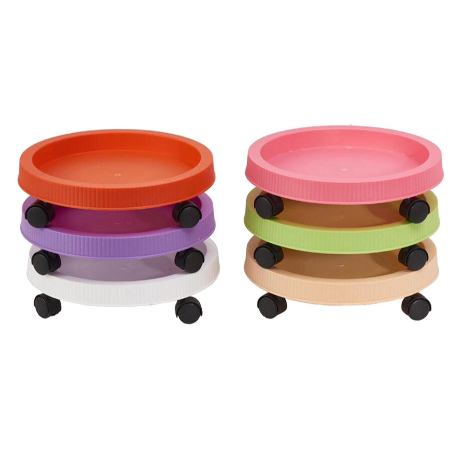 Rolling Flower Pot Tray with Wheels Plant Saucer Potted Flower