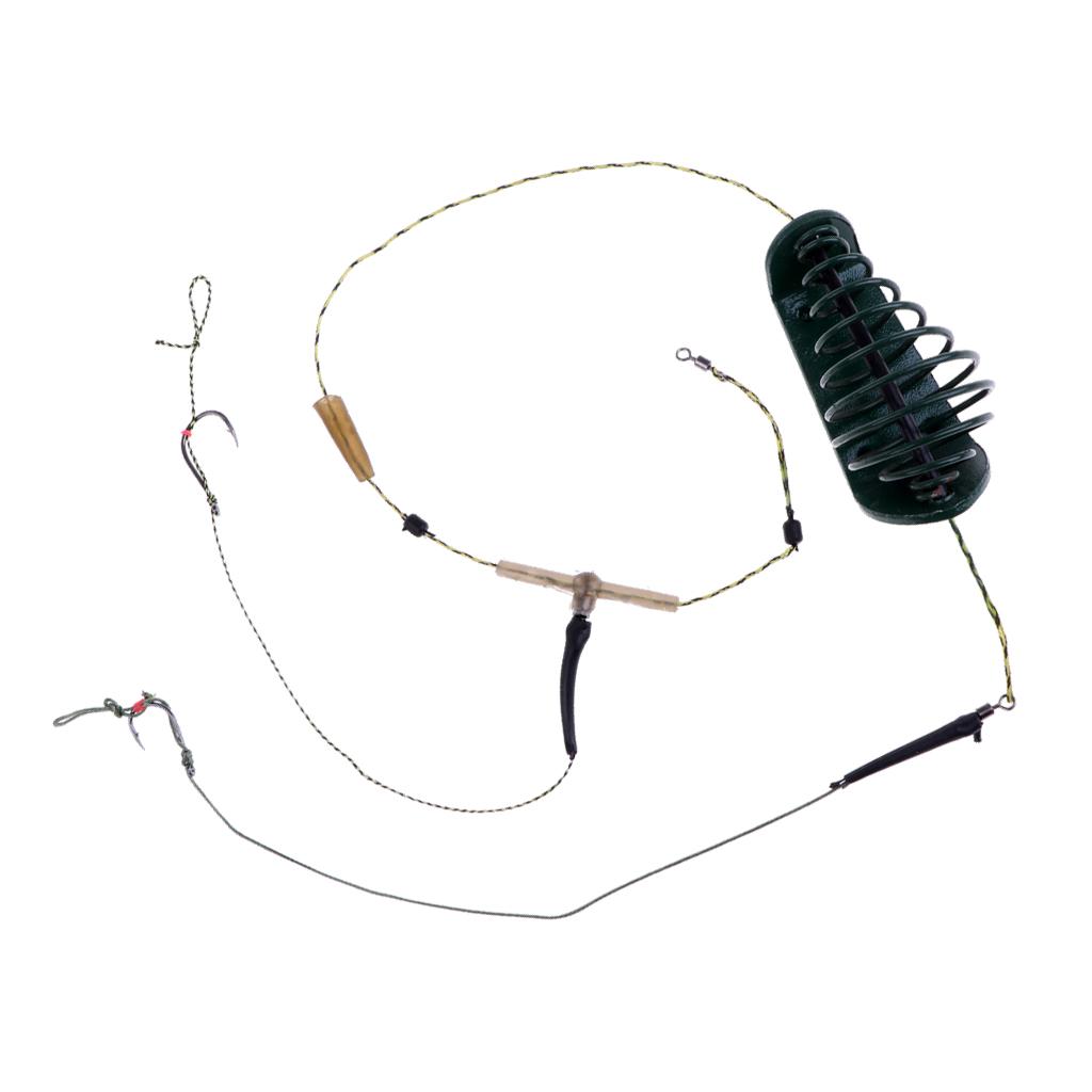 Carp Fishing Inline Method Feeder Cage Hook Rig Set Coarse Fishing 40g