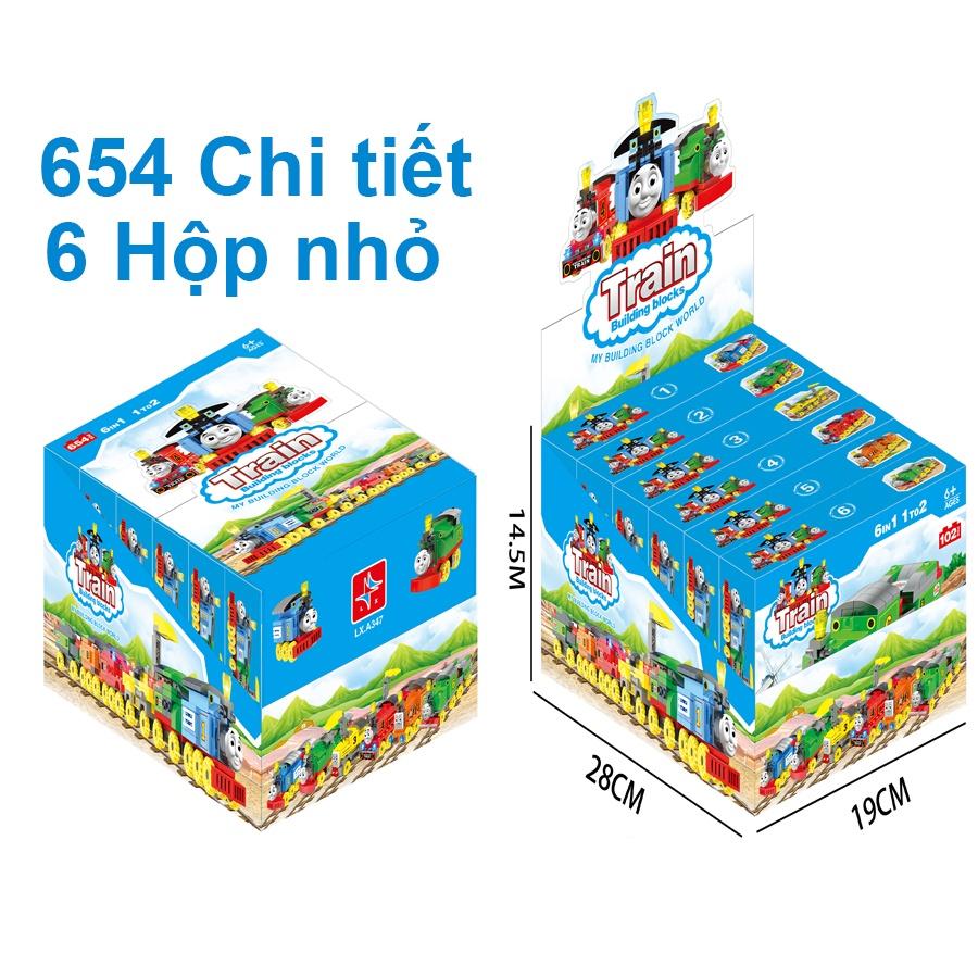 Combo Lắp Ráp Ghép Hình Đoàn Tàu 6 Trong 1 654 Miếng ghép A347
