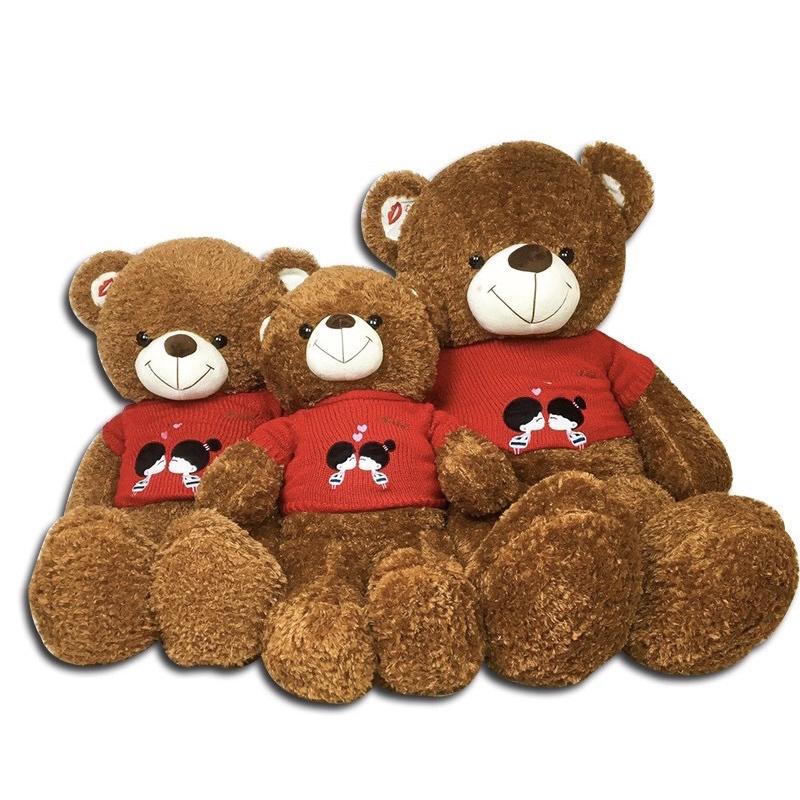 Gấu Bông Teddy Áo Len Đỏ Kiss Me Cao Cấp - Gấu Bông Mina