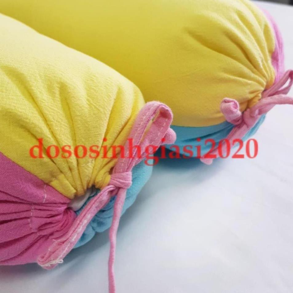 Bộ 2 Gối Ôm gòn phối 3 màu cotton cho bé 40cm