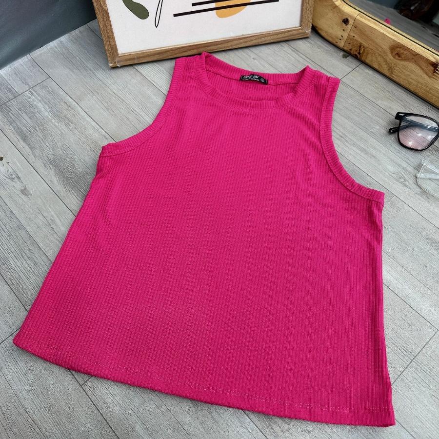 Áo croptop bigsize ba lỗ trơn không khoét nách sâu không lộ vòng một với nhiều màu để lựa chọn BIGSIZE CÔ NHỎ- G8 - Vàng chanh