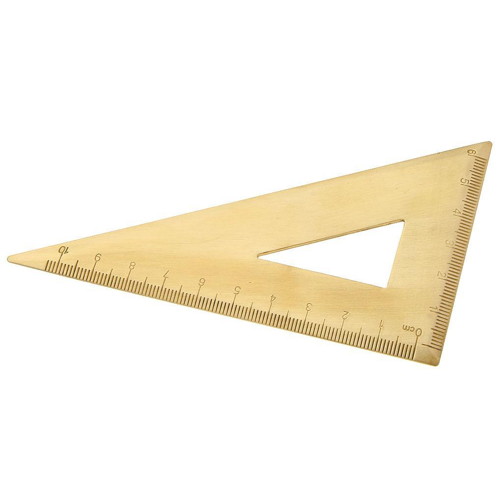 2xMini Brass Math Geometry Ruler Jewelry Measuring Tool Right Triangle