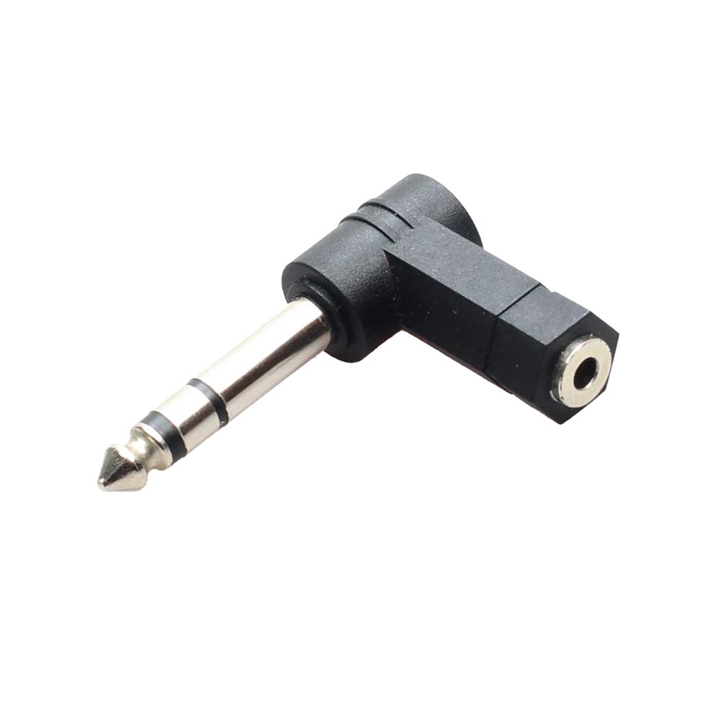 3.5mm Stereo Female To 6.35mm 1/4inch Male Right Angle Headphone Audio Adapter
