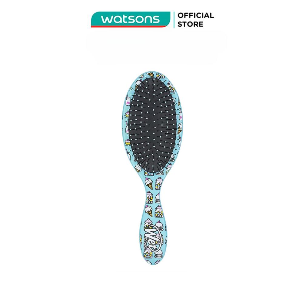 Lược Wet Brush Original Detangler Họa Tiết Hello Kitty Bubble Gum Blue Gỡ Rối &amp; Giảm Rụng Tóc 1 Cái
