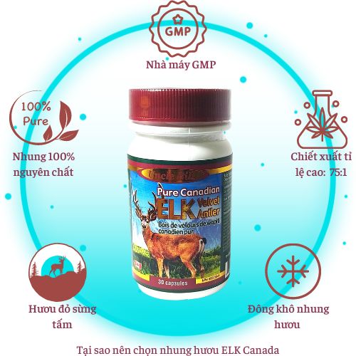 Nhung Hươu Uncle Bill Pure Canadian Elk Hộp 30 Viên, Nhập Khẩu Canada, Từ 75 Phần Nhung Tươi Yên Ngựa Của Loài Hươu Đỏ Sừng Tấm Mới Tạo Ra 1 Phần Nhung Hươu Tinh Chất, Món Quà Sức Khoẻ