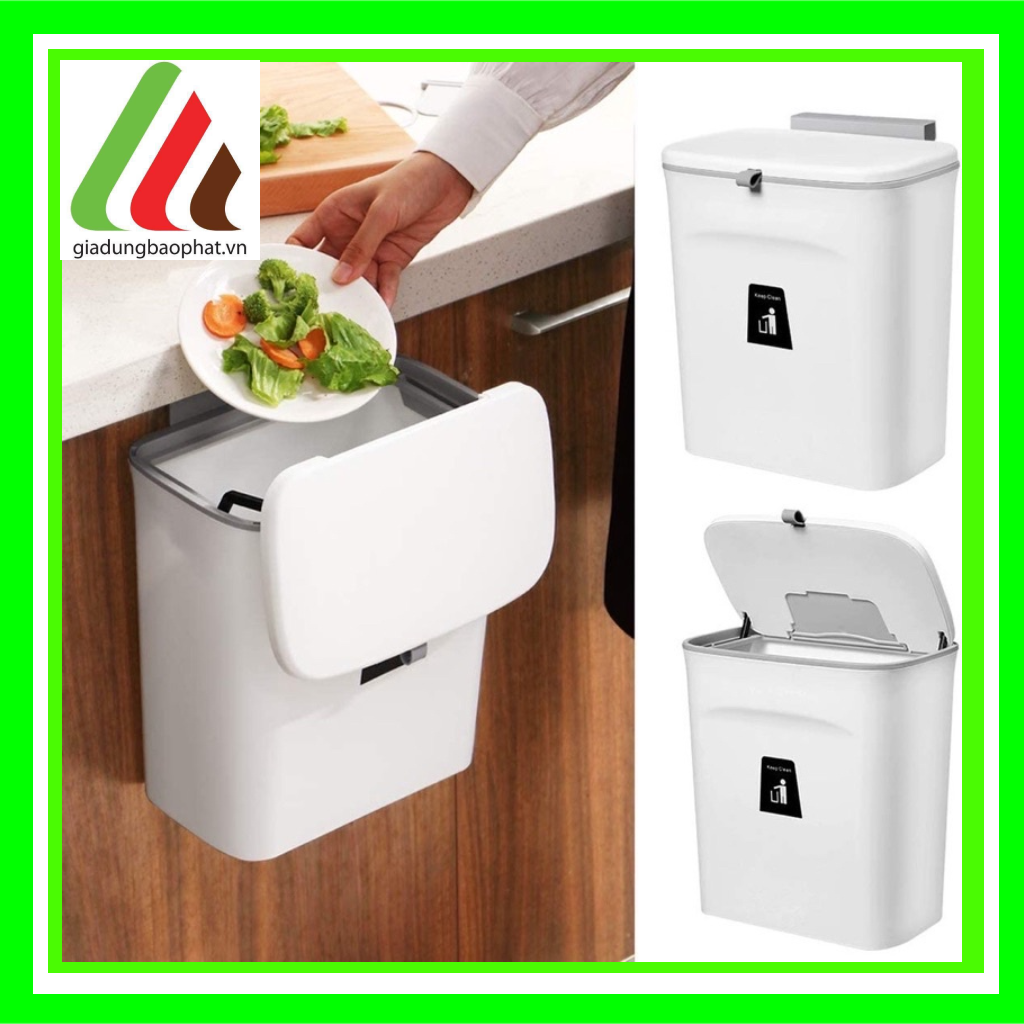 Thùng rác treo kệ bếp dán tường thông minh sạch sẽ tiện lợi dễ dàng vệ sinh di chuyển dễ dàng