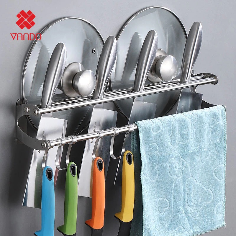 Giá Kệ Treo Cài Dao Thớt Kéo Nhà Bếp Chất Liệu SUS304 Chống Han Gỉ Tiện Ích Không Gian