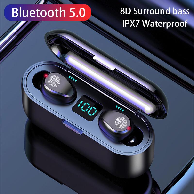 Tai nghe Bluetooth cổ điển Touch Touch Tăng đèn LED không dây di động Tai nghe không dây Tai nghe Thể thao không dây thực sự