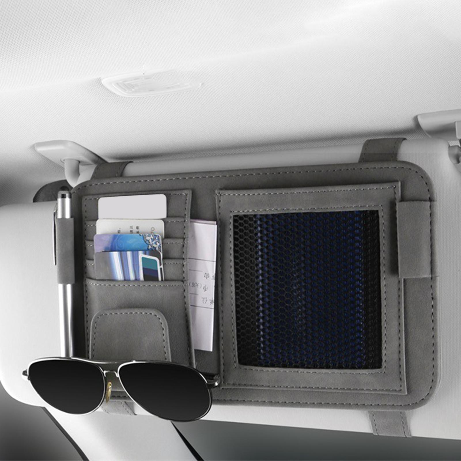 Car Sun Visor Organizer Sun Visor Pouch Multifunctional Storage Pocket Visor Storage Bag for Storing Cards SUV Truck Men Women