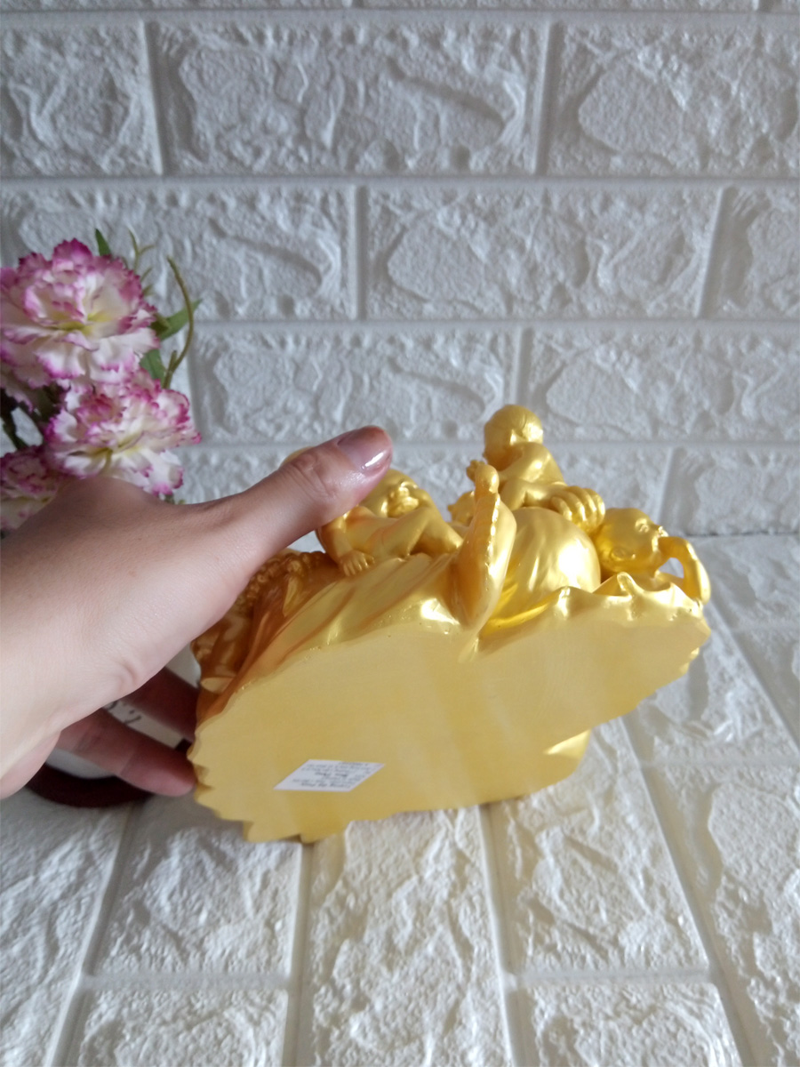 Tượng đá phật di lặc ngũ phúc vàng - DLV20