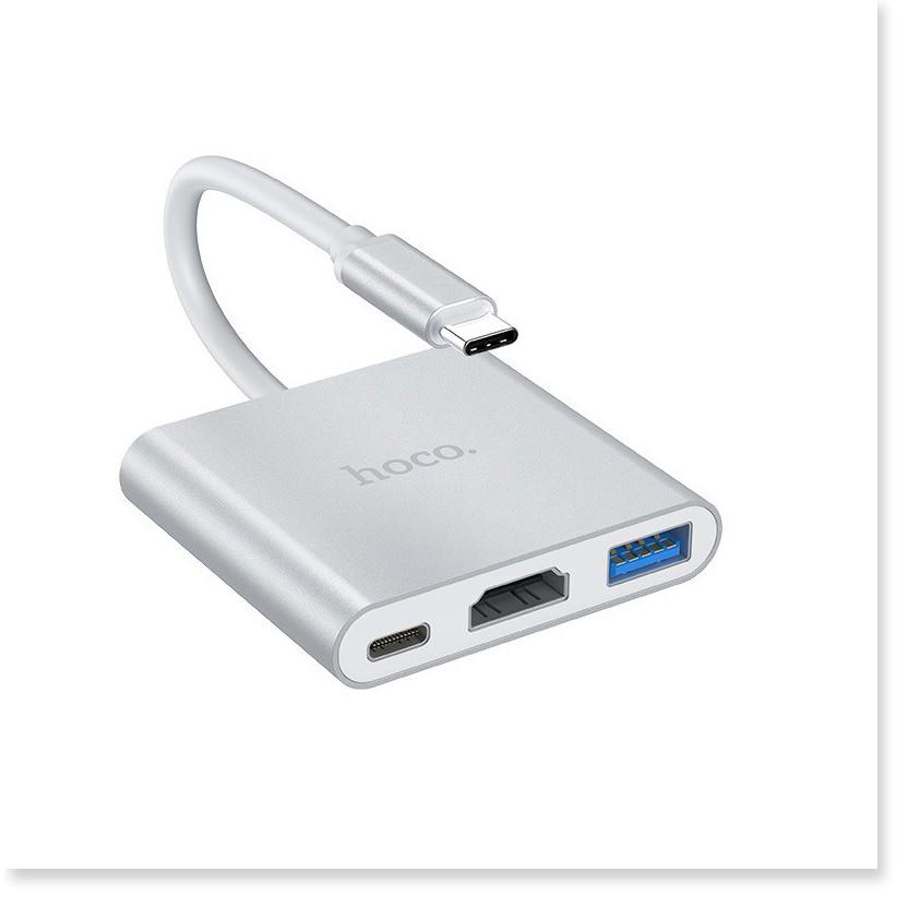 Hub chuyển Hoco HB14 TYPE-C Sang 3 cổng HDMI và USB 3.0 và TYPE-C.