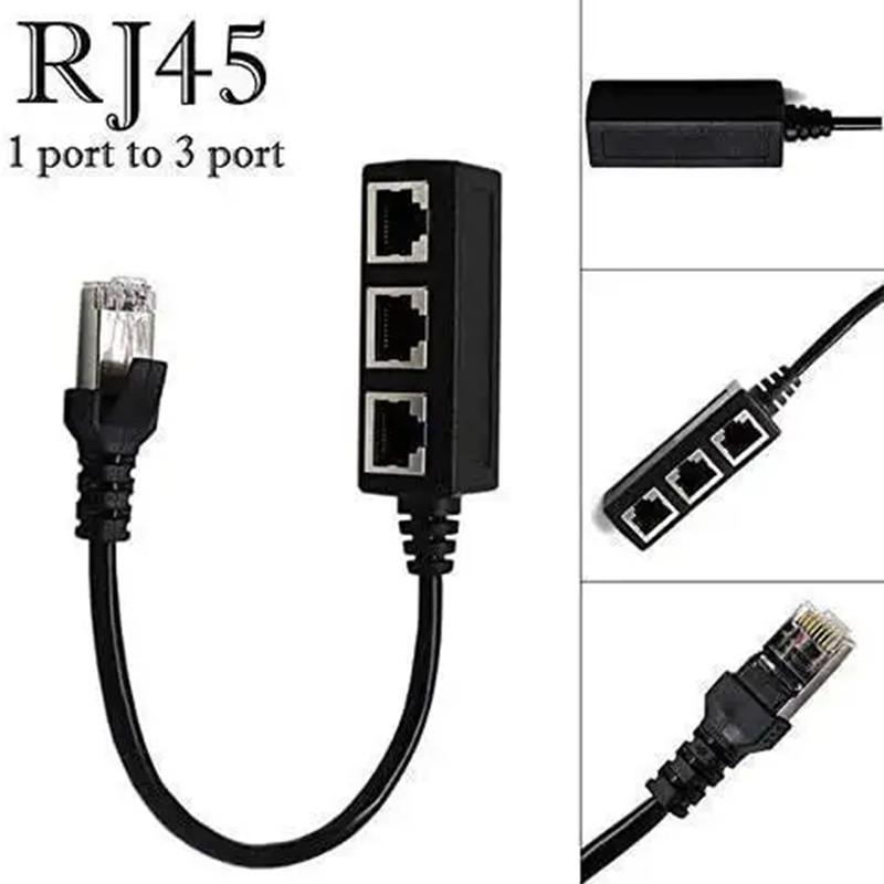 RJ45 Ethernet Splitter Cáp 1 nam đến 3 nữ LAN Ethernet chia cho Cat5 Cat6 LAN LAN Ethernet Connect
