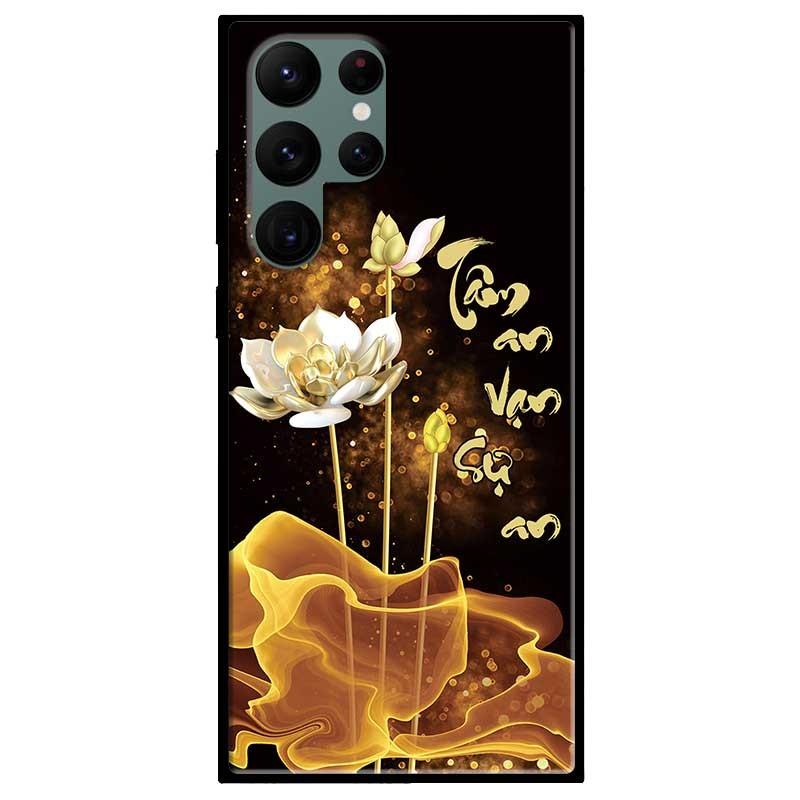Ốp lưng dành cho Samsung Galaxy S22 - S22 Plus - S22 Ultra - mẫu Sen Vàng Tâm An