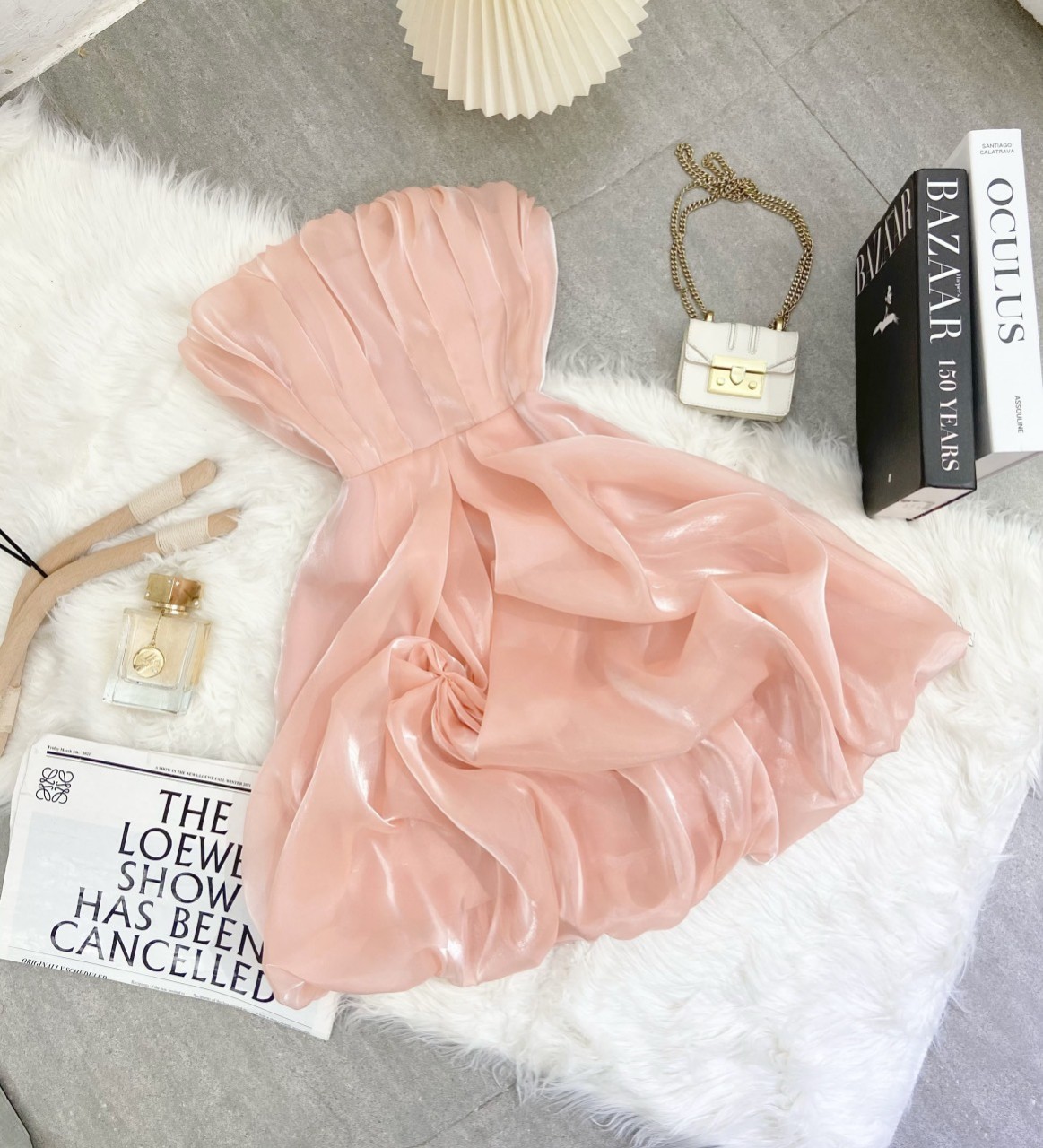 ĐẦM XÒE CÚP NGỰC VOAN TƠ DỄ THƯƠNG