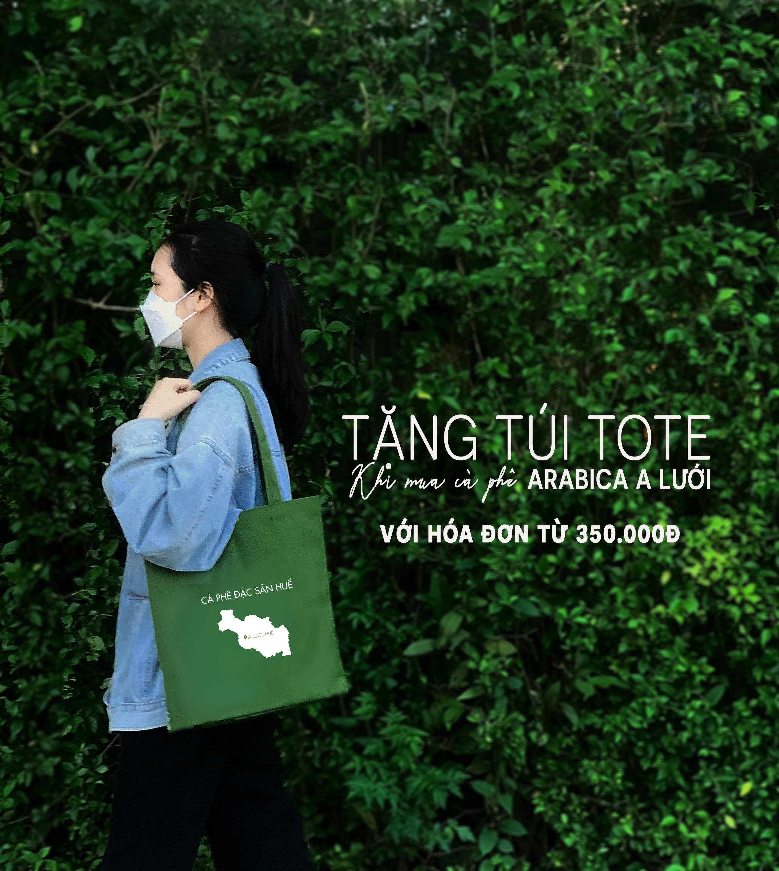 Túi Tote Greenfields Coffee - Quà tặng cà phê đặc sản Huế