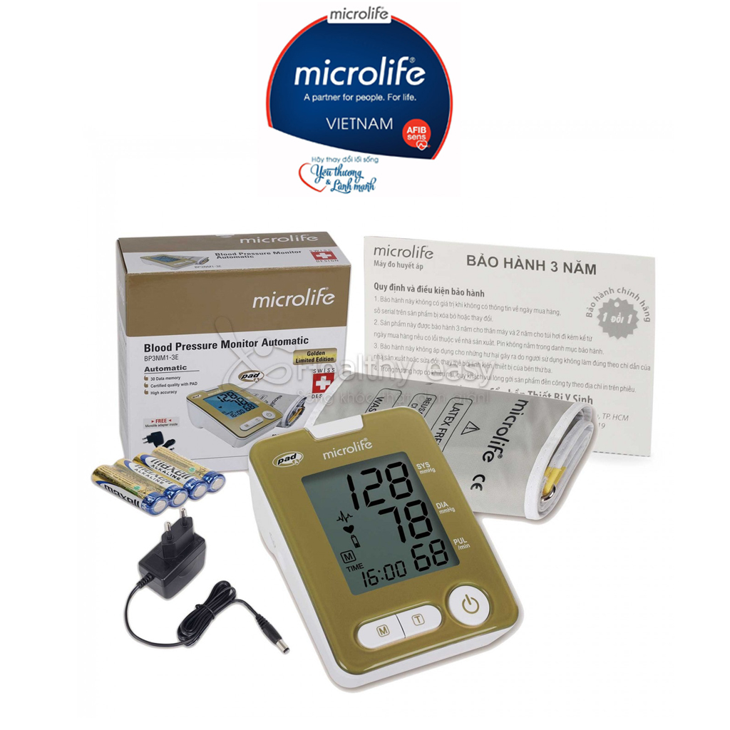 Máy đo huyết áp Microlife BP Gold Edition 3NM1-3E | Thương Hiệu Thụy Sĩ