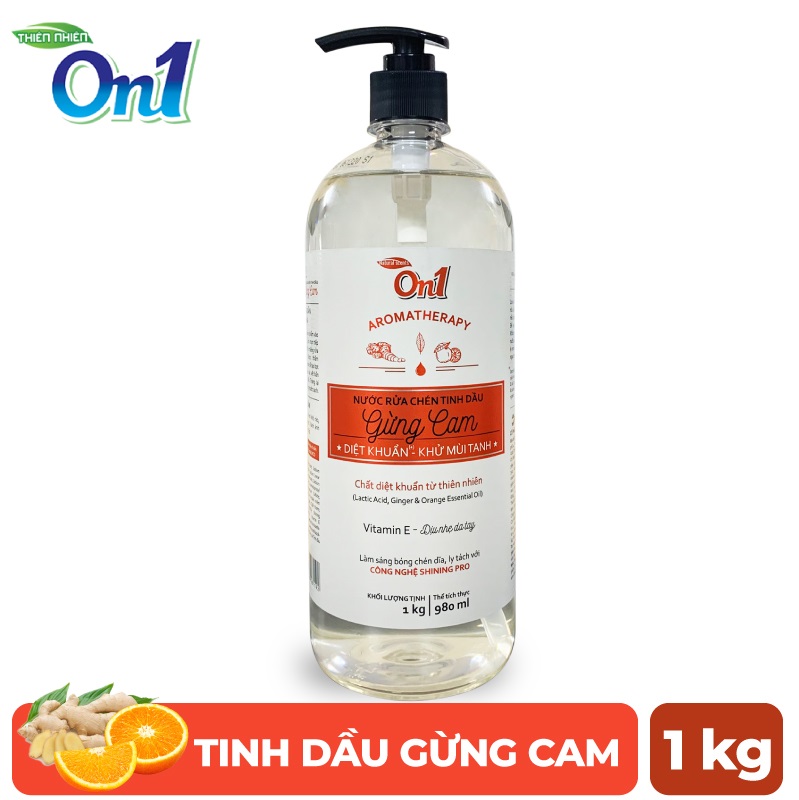 Nước rửa chén On1 tinh dầu gừng cam 1Kg N5603