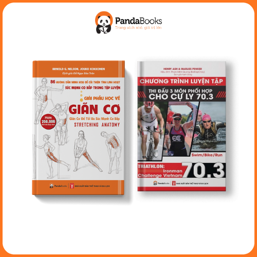 Sách COMBO 2 cuốn: Chương trình tập luyện cự ly 70.3 + Giải phẫu học về giãn cơ - PANDABOOKS