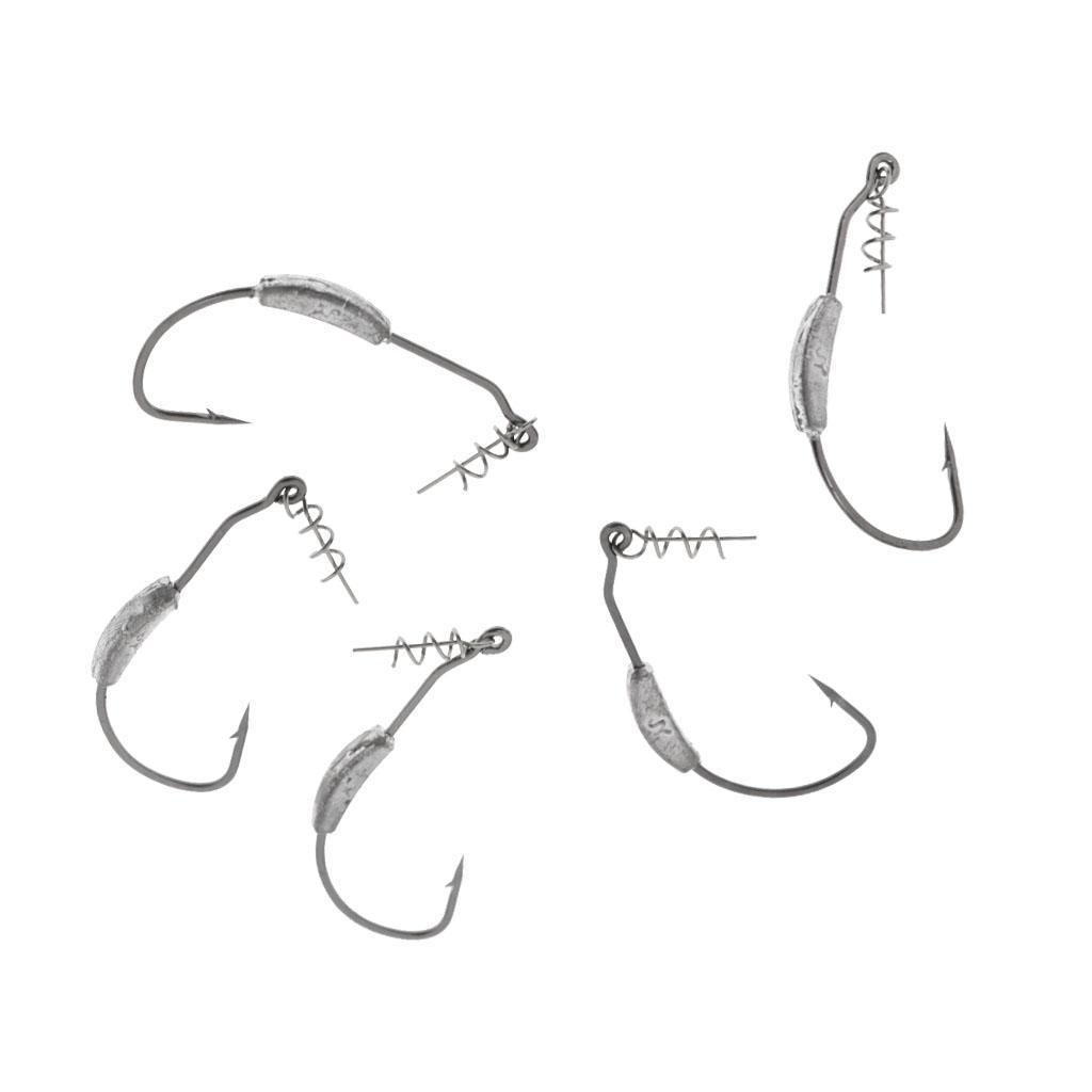 10 Pieces 2g/5g Weedless Weighted Spring Lock Twistlock Swim Bait Fishing Hooks
