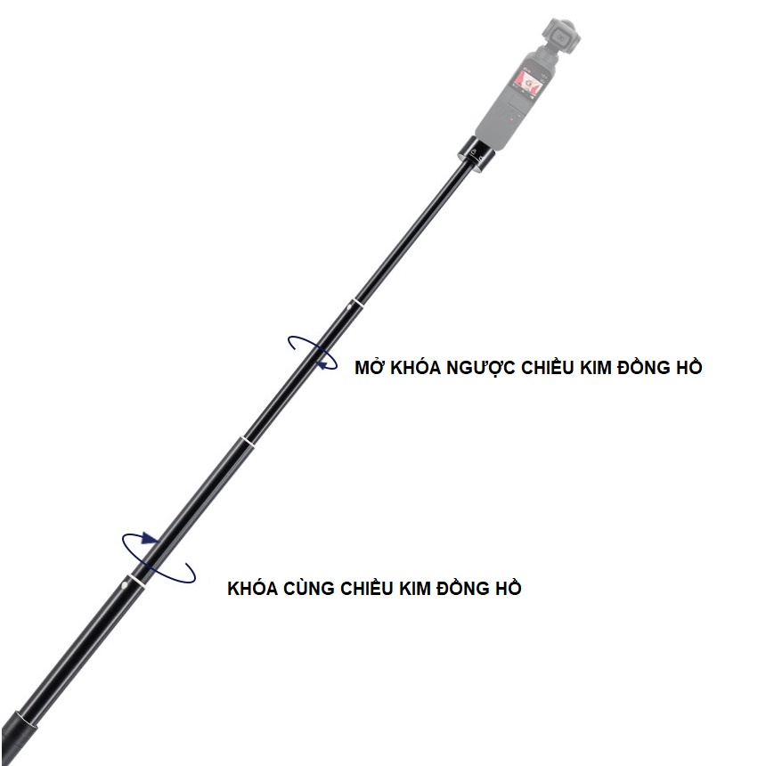 Gậy Dài chụp hình 73CM Ren 1/4