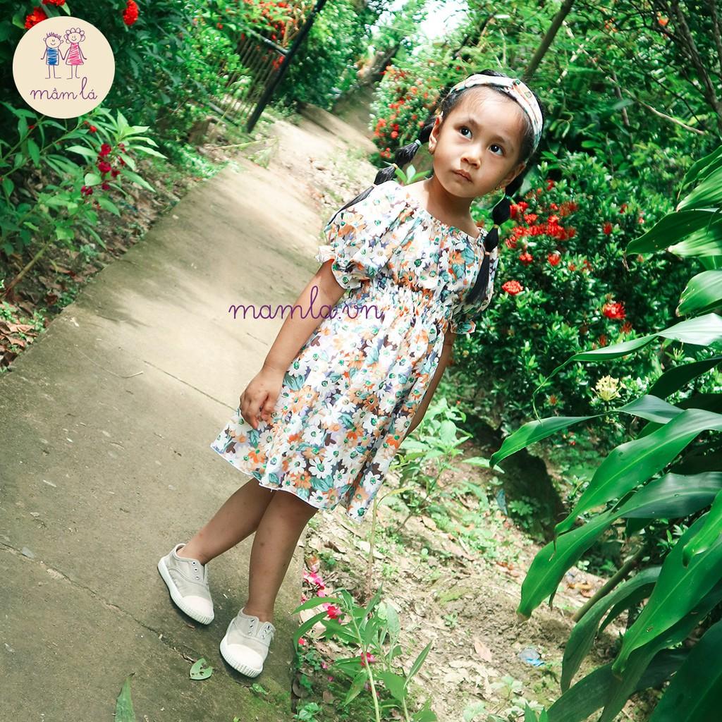 Đầm váy cúc họa mi nhún eo | 1Y-5Y