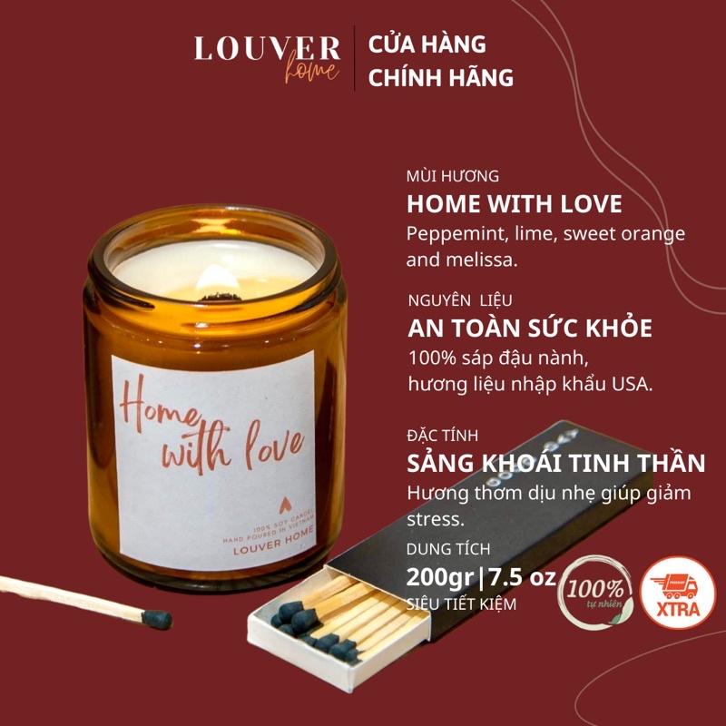 NẾN THƠM CAO CẤP HOME WITH LOVE - 100% Thiên Nhiên - giúp giải toả căng thẳng, tinh thần sảng khoái - Louver Home
