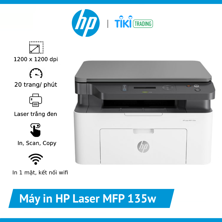 Hình ảnh Máy In Laser Đa Năng HP LaserJet Pro MFP 135W (4ZB83A) - Hàng Chính Hãng