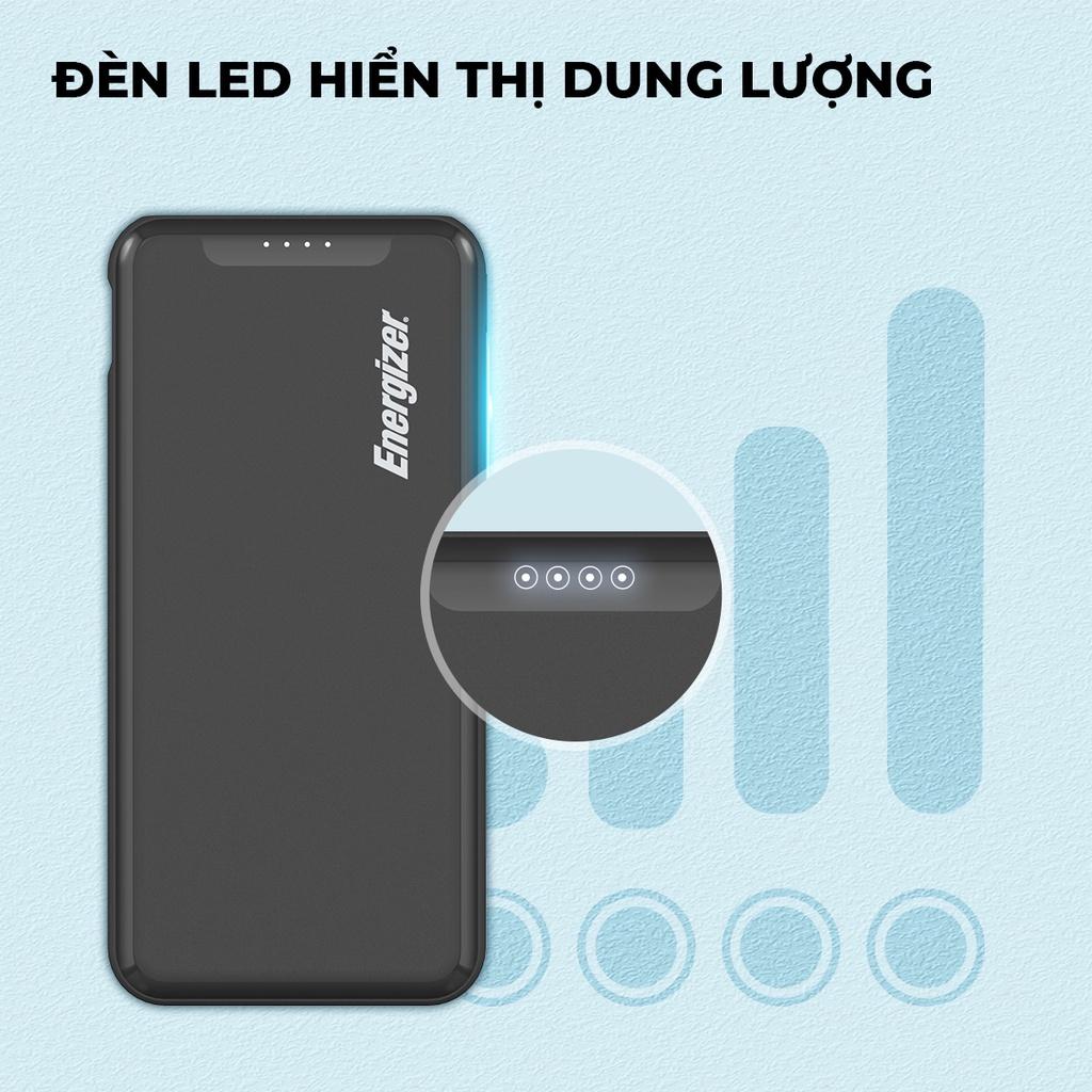 Sạc dự phòng Energizer 10000mAh UE10052PQ - 3 cổng sạc tiện lợi, tích hợp sạc nhanh 2 chiều - Hàng chính hãng