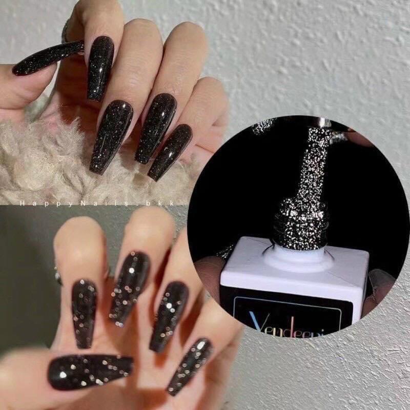 (Hàng mới về) Lẻ Sơn Nhũ Flash Đen Siêu Sáng enni dành cho nail