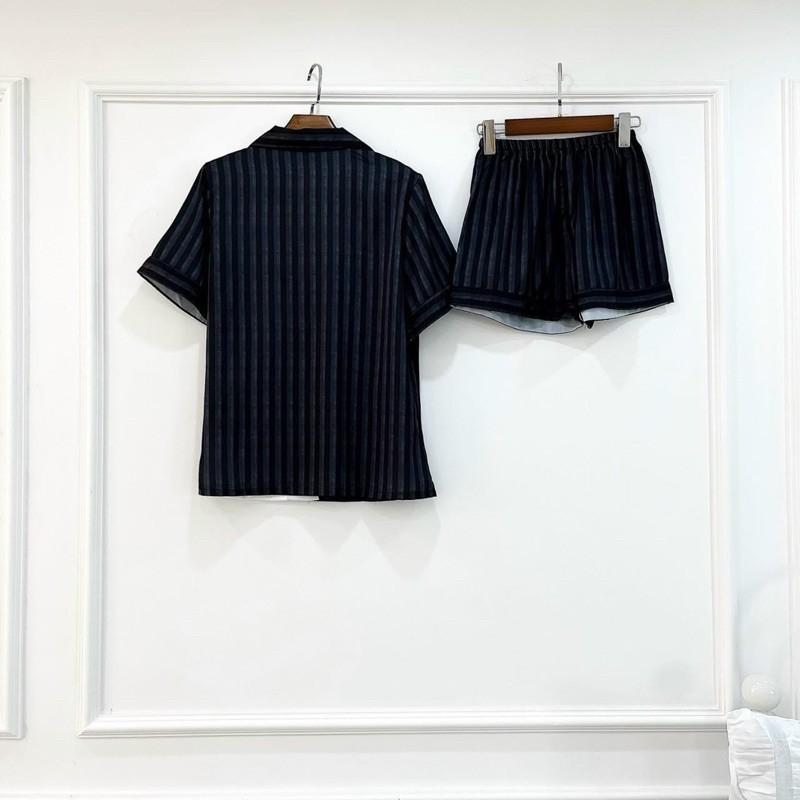 BỘ PYJAMA LỤA ĐÙI HOA CAO CẤP QC