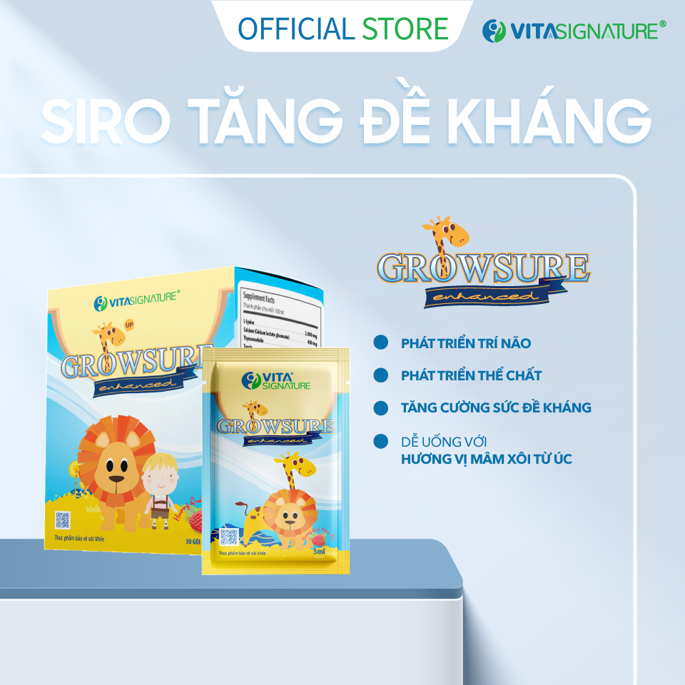 Siro bổ GROWSURE ENHANCED- Vita Signature- hộp 30 gói