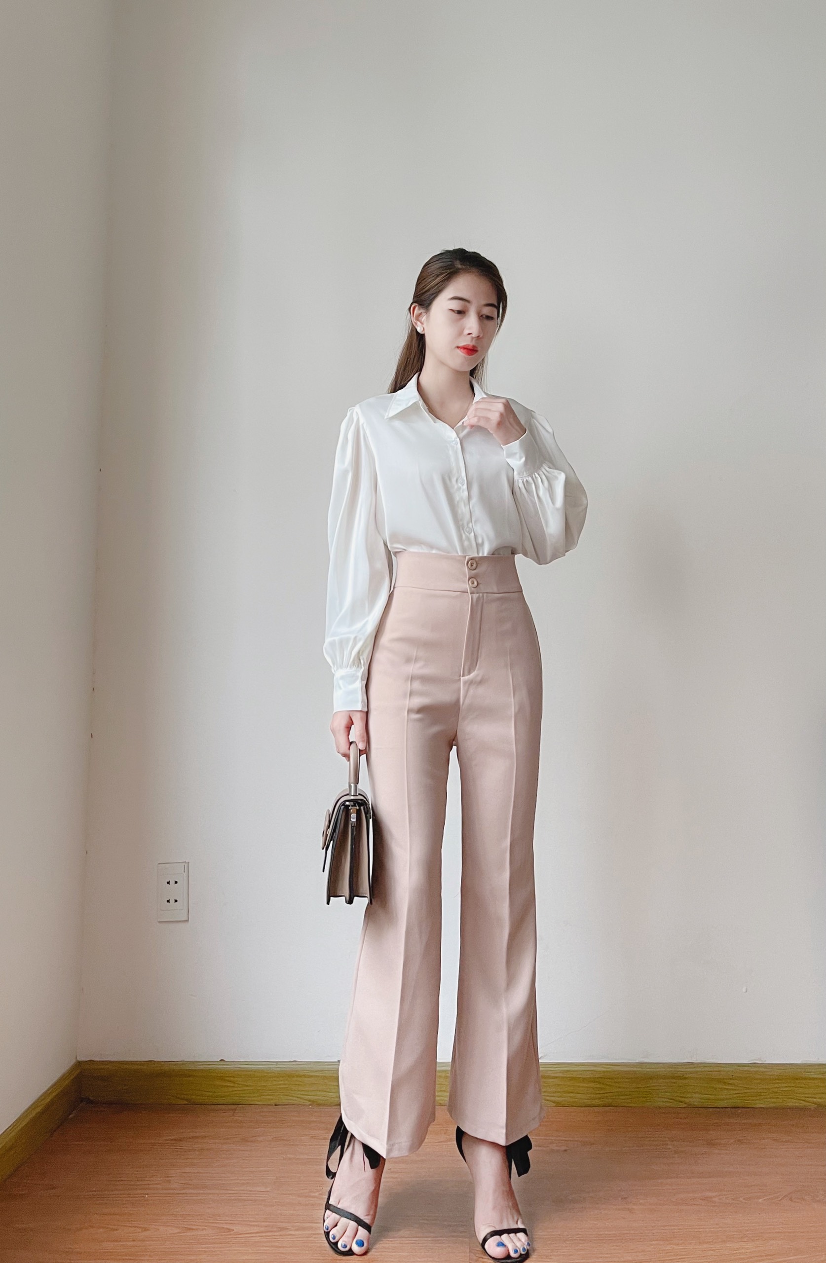 Áo sơ mi nữ công sở tay phồng 4YOUNG ASM01