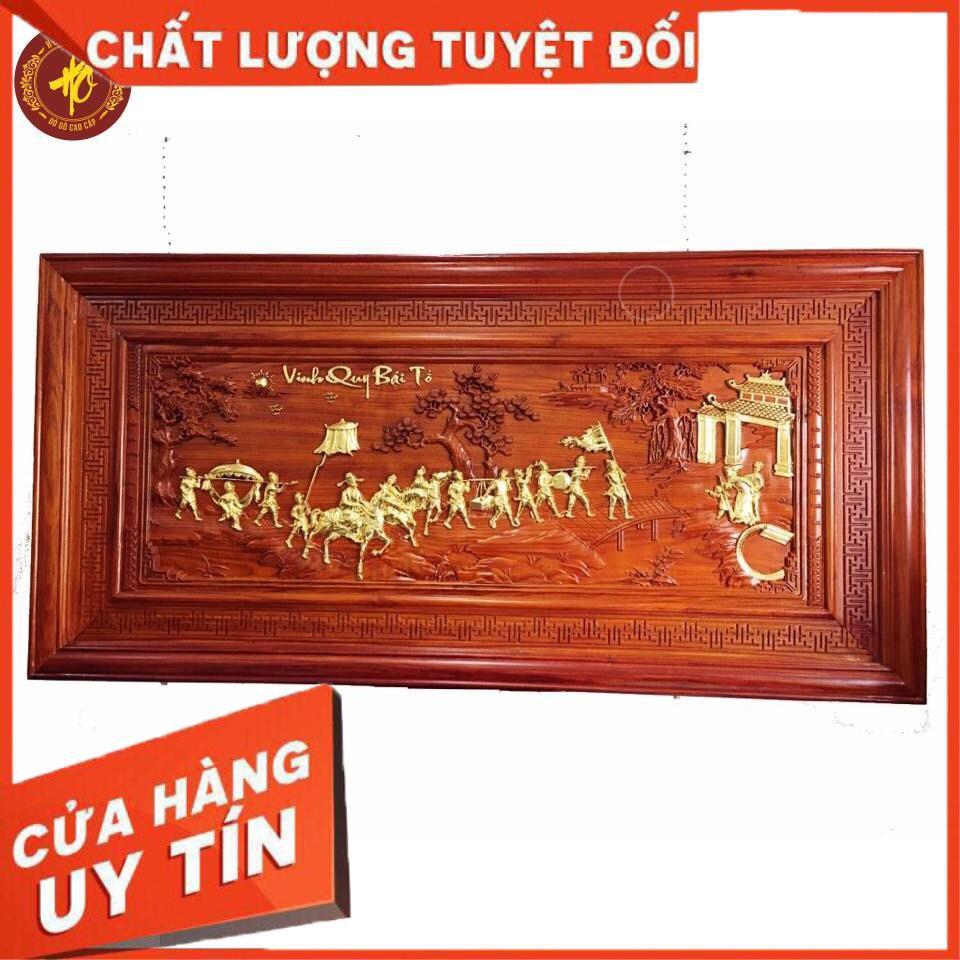 Tranh gỗ hương Vinh quy bái tổ