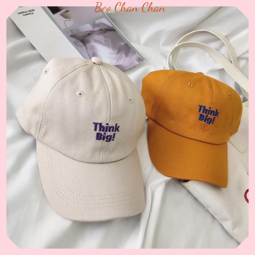MŨ PHỚT MŨ LƯỠI TRAI ULZZANG LOẠI 1 THÊU CHỮ NỔI THINK BIG HOTTREND- camcamvintage