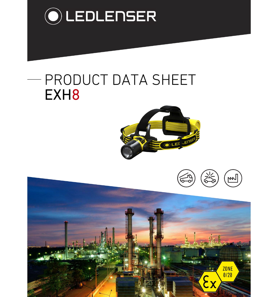 Đèn pin ATEX đội đầu chống cháy nổ Ledlenser EXH8 Zone 0/20