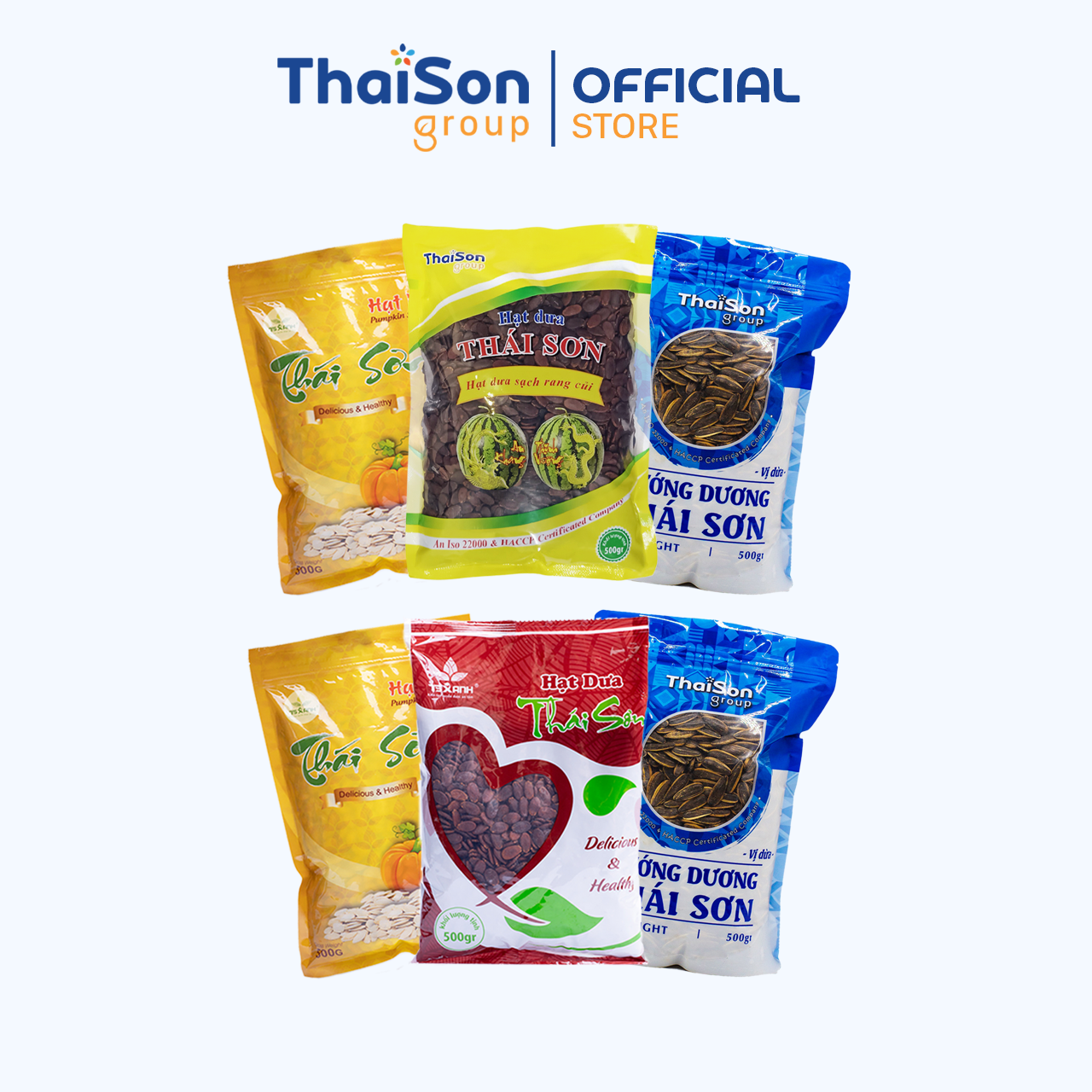 Combo 3 loại Hạt Dưa, Hạt Bí, Hạt Hướng Dương Thái Sơn Gia Lai - Bịch 500gr