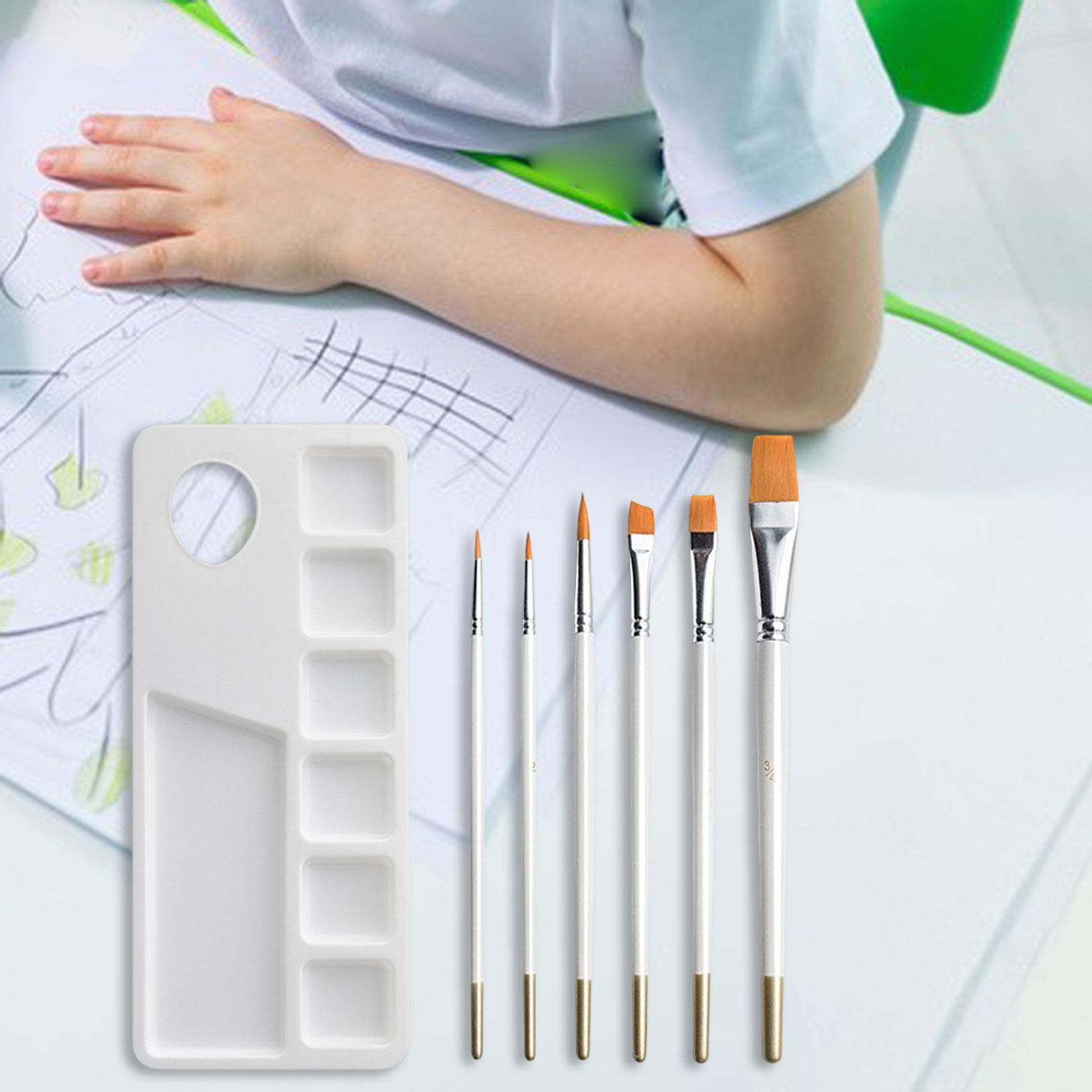 7 Pieces Artist Paint Brushes Durable Accessory Long Handle Paint Brush Pen Set Acrylic Painting Brushes Paintbrushes for Kids Adults Artist