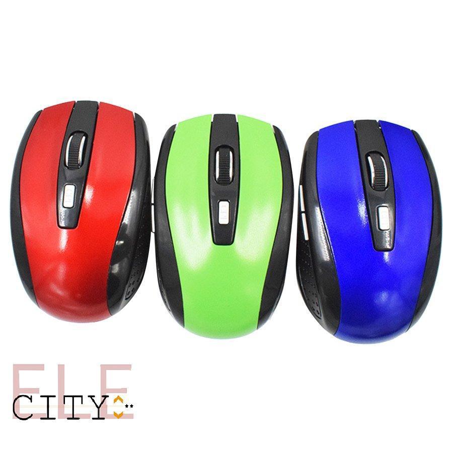Ele】Chuột không dây 2.4G 1600DPI kèm đầu thu USB cho máy tính