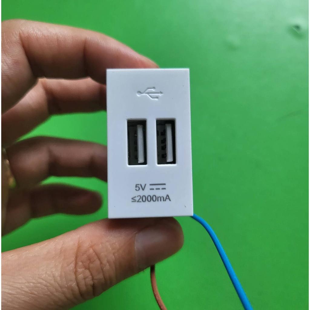 Ổ cắm USB âm tường DQHome ĐQ IW1 2UO W - màu trắng - nhựa PC chịu nhiệt, chịu va đập, không ố màu