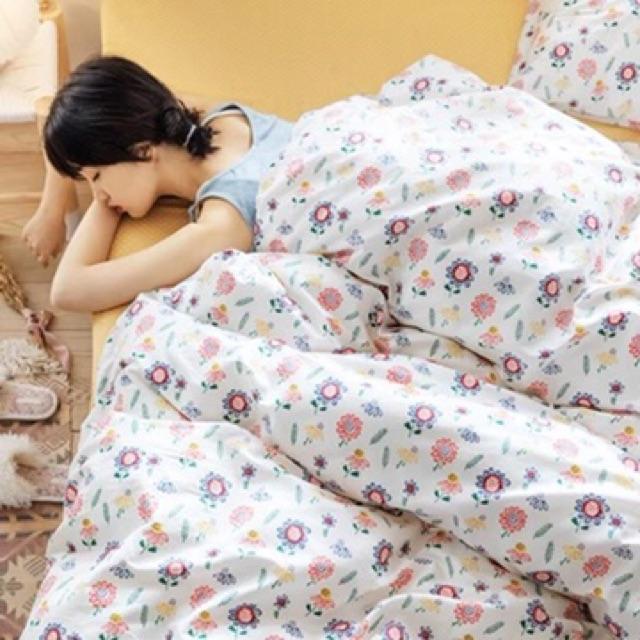 Set Cotton Living Hàng Nhập Khẩu Cao Cấp 4 Món Hoa Tháng 3