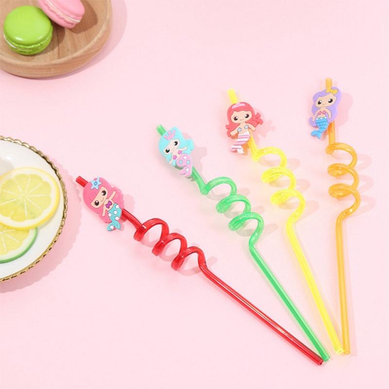 Tmdbyx Bộ 4 Ống Hút Cứng Trang Trí Tiệc Sinh Nhật Mùa Hè