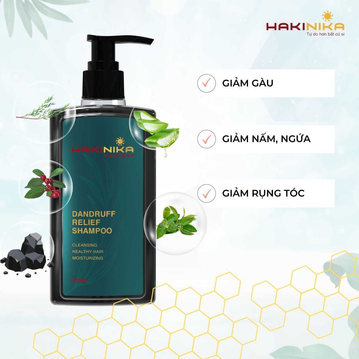 Dầu gội chống gàu, ngứa, nấm da đầu HAKINIKA Dandruff Relief Shampoo - LHN001