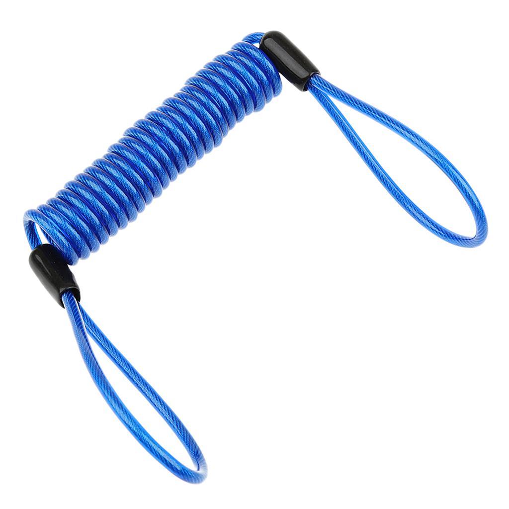 3-25pack Steel Lanyard Spring Coil Wire Lock Safety Cable Lanyard Tether Blue