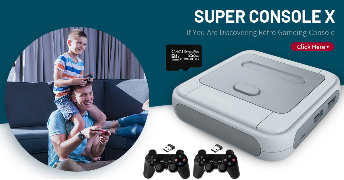 Máy chơi game điện tử 4 nút Super  Console X  +30000 game Hỗ trợ kết nối HDMI - 4K HDR Tay cầm gamer psp SUP - Hỗ trợ WIFI - LAN - Hỗ trợ kết nối 4 tay cầm - Thiết bị chơi game cao cấp ( Phiên bản máy game)