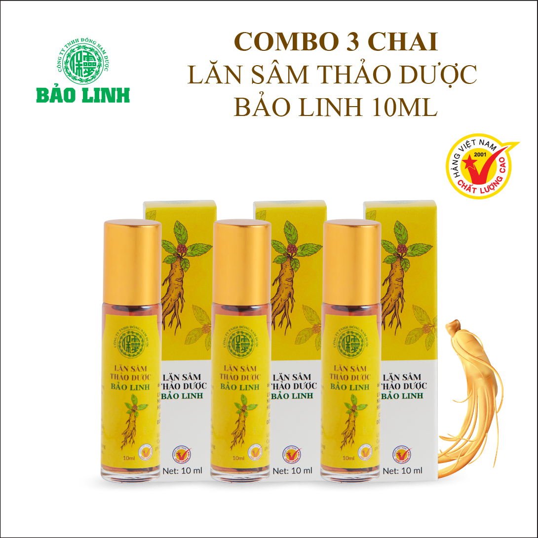 Combo 3 chai Dầu Lăn Sâm Thảo Dược Bảo Linh 10ml