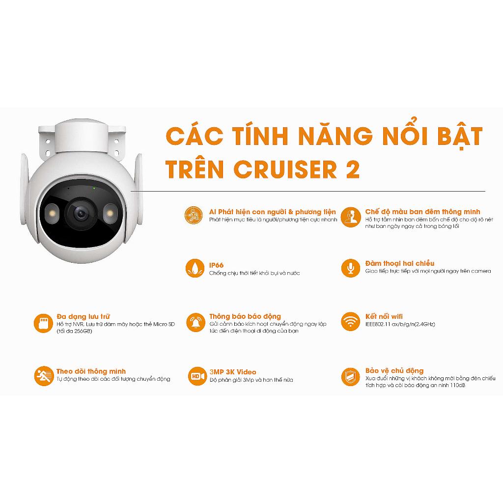 Camera IP Wifi IMOU Cruiser GS7EP 3MP và 5MP có màu ban đêm, đàm thoại 2 chiều - TRANGIATELECOM Hàng chính hãƞg Hàng nhập khẩu - GS7EP 3MP