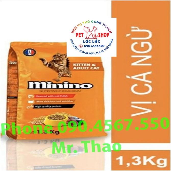 Combo 2 gói 1.3KG Thức ăn cho mèo con & mèo trưởng thành Minino Tuna Flavored - Thức ăn cho Mèo vị Cá Ngừ 2.6KG 